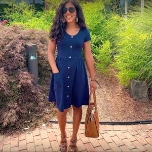 OUGES Women's Button Down Dress with Pockets